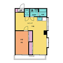 第3泰水堂ビル 2階1LDKの間取り