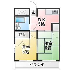 エクセル後藤 2DKの間取図画像
