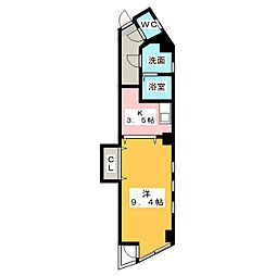 GRANDE城西 1Kの間取図画像