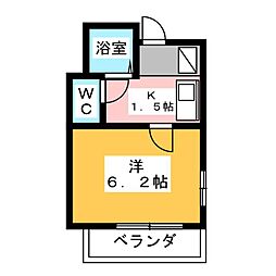 エントリーミツワ 3階1Kの間取り