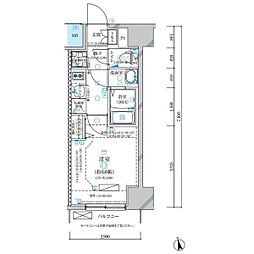 ディアレイシャス名古屋浄心 14階1Kの間取り