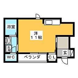 ＲＯＳＡ 1階ワンルームの間取り