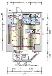 プレサンス丸の内サージュ 11階1LDKの間取り