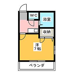 Ｊステーション 2階1Kの間取り
