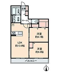ＨＥＩＭ　ＭＡＩＳＯＮ　庄内通駅東　A棟 3階2LDKの間取り