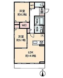 ＨＥＩＭ　ＭＡＩＳＯＮ　庄内通駅東　C棟 1階2LDKの間取り