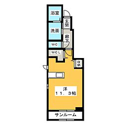 メイハウス 1階1Kの間取り
