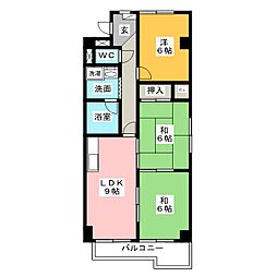 上名古屋ハイツ 3LDKの間取図画像