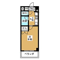 レージュ城西 1Kの間取図画像