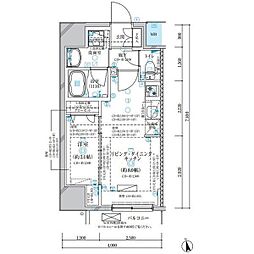 ディアレイシャス名古屋浄心 3階1LDKの間取り