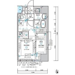ディアレイシャス名古屋浄心 2階1LDKの間取り