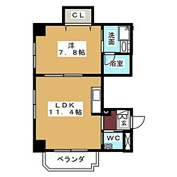 Les. Beauxde 庄内 （レボード庄内） 7階1LDKの間取り