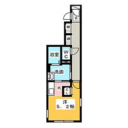 LUORE城西 1Kの間取図画像