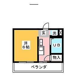 グリーンヴィラ ワンルームの間取図画像