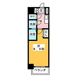 S-RESIDENCE浄心II 2階1Kの間取り