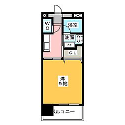 ＨＡＮＡＮＯＫＩ　ＲＩＳＥ 3階1Kの間取り