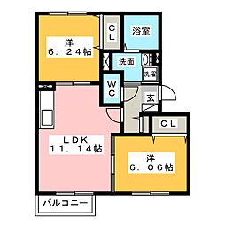 アレーズ 3階2LDKの間取り