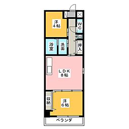 グリーンハイツ新道 4階1SDKの間取り