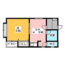 カサデナカノ 1DKの間取図画像