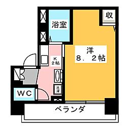 ヒルズ花の木 1Kの間取図画像