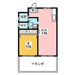 サロンハイツ 1LDKの間取図画像