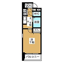 CREA花の木 1Kの間取図画像