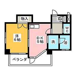 グレースホリベ5 1DKの間取図画像