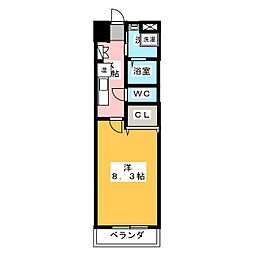 S-FORT浄心 1Kの間取図画像