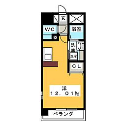 リバージュ ワンルームの間取図画像
