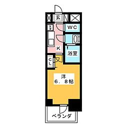 プレサンス名古屋幅下ファビュラス 1Kの間取図画像