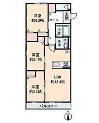 HEIM MAISON 庄内通駅東 D棟 3LDKの間取図画像