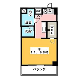 エルブ浄心 ワンルームの間取図画像