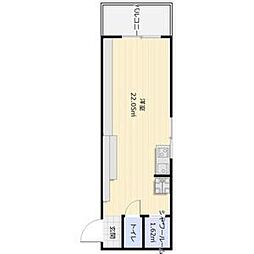 花ノ木ハイツ 1Kの間取図画像