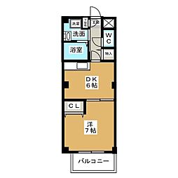 Y'sハイツ 1DKの間取図画像