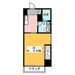 グランデ浅間町 1Kの間取図画像