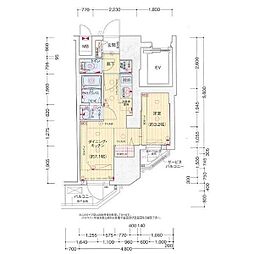 プレリス花の木オルディア 1DKの間取図画像