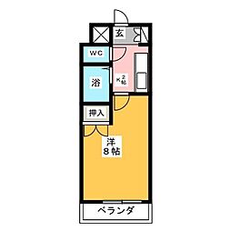 リバティハイツ 1Kの間取図画像
