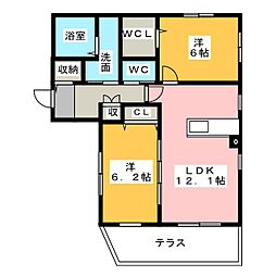 コルティーレ 2LDKの間取図画像