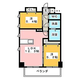 AltoRoseNagoya 2LDKの間取図画像