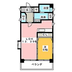 桜パレス 1LDKの間取図画像