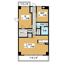 レグルス 1SLDKの間取図画像