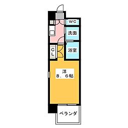 パルティール浅間町 1Kの間取図画像