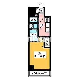 ディアレイシャス浅間町 1Kの間取図画像