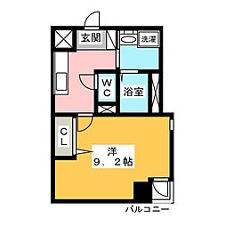 ArtizA浅間町 1Kの間取図画像