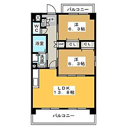 ドリームハイツ枇杷島 2LDKの間取図画像