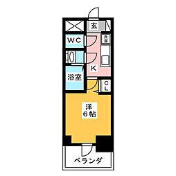 プレサンス名古屋幅下ファビュラス 1Kの間取図画像