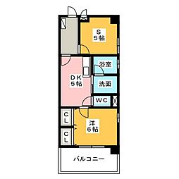 城西FUJIマンション 2DKの間取図画像