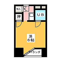 ベルモア堀詰 1Kの間取図画像