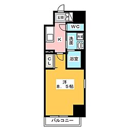 プランドール那古野 1Kの間取図画像