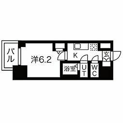 メイクスWアート浅間町 1Kの間取図画像